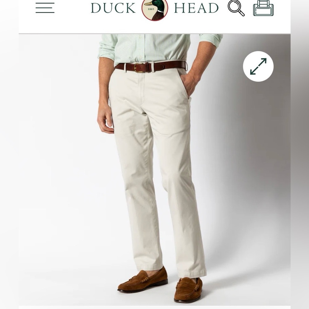 Duck Head Men's Pants NWT 40x30 O"Bryan Stone Color Classic Flat Front Pockets